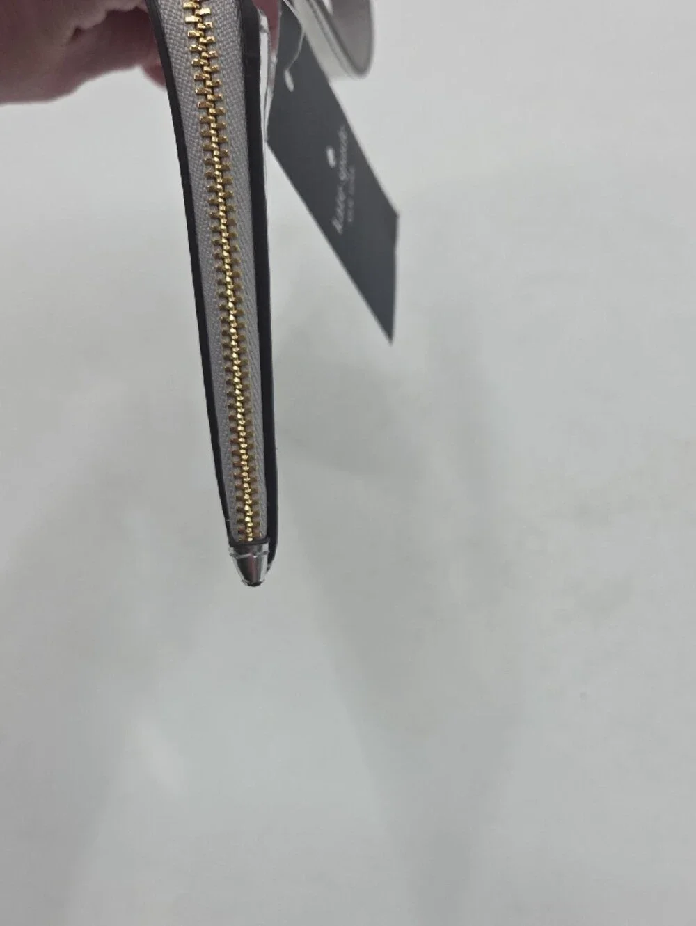 kate spade Metallic Silver Zip Wristlet